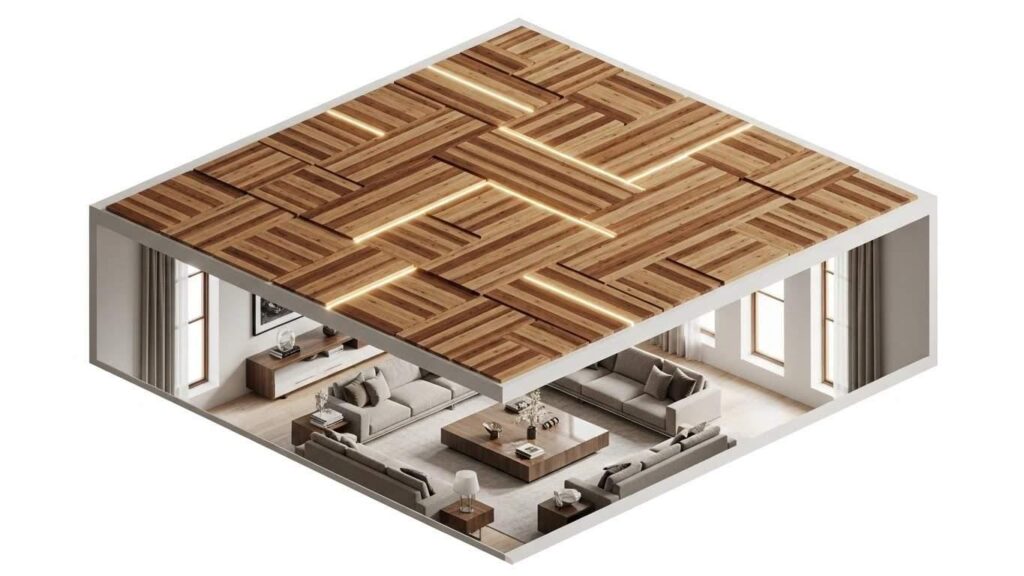 derevyannye potolki v dome 2