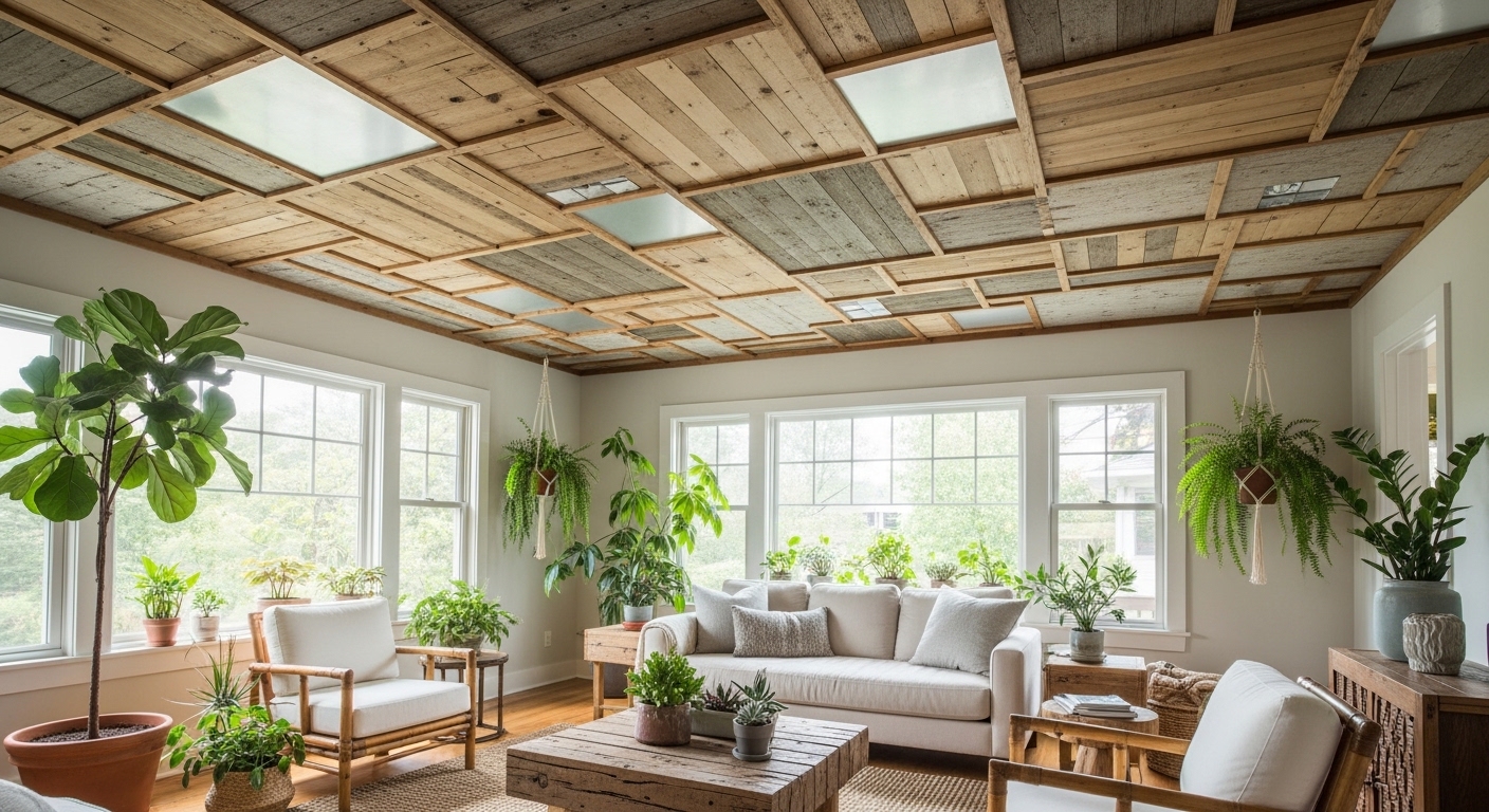 unikal nye dekorativnye eko potolki iz pererabotannyh materialov